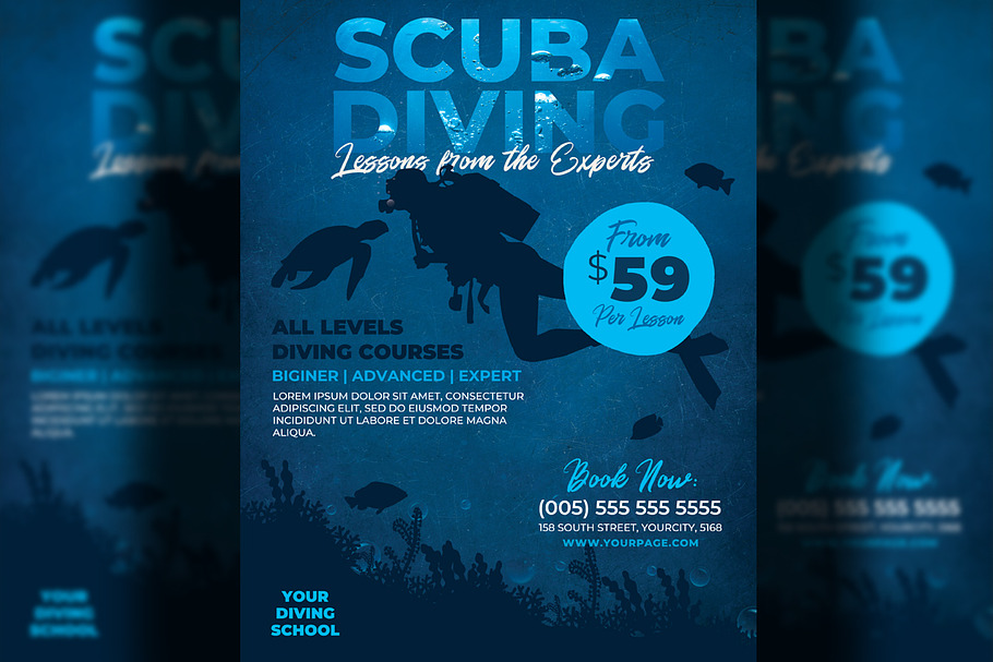 Scuba Diving Flyer Template in Flyer Templates - product preview 8