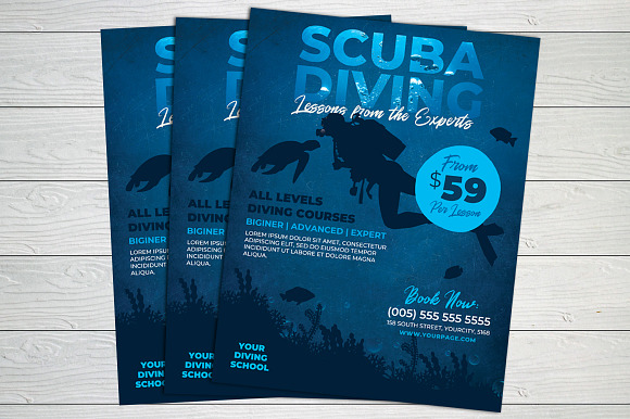 Scuba Diving Flyer Template in Flyer Templates - product preview 1