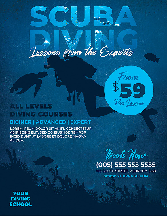 Scuba Diving Flyer Template in Flyer Templates - product preview 2