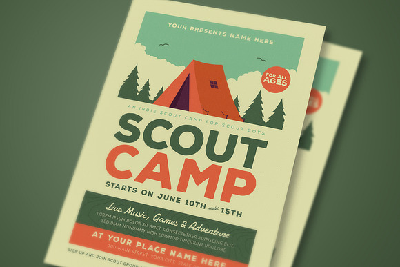 Scout Camp Event Flyer in Flyer Templates - product preview 2