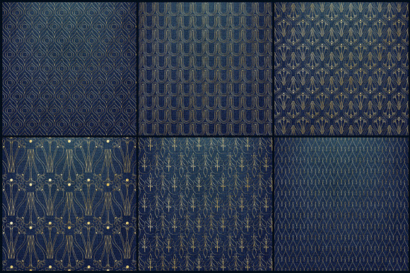 Denim and Gold Foil Digital Papers in Patterns - product preview 2
