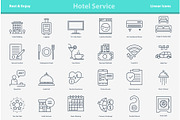 Vector outline icon set - hotel