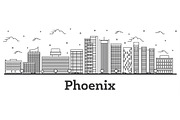 Outline Phoenix Arizona City Skyline