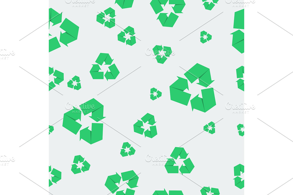 Seamless pattern with recycle icon in Illustrations - product preview 8