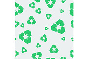 Seamless pattern with recycle icon