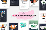 2019 Calendar Light & Dark Version