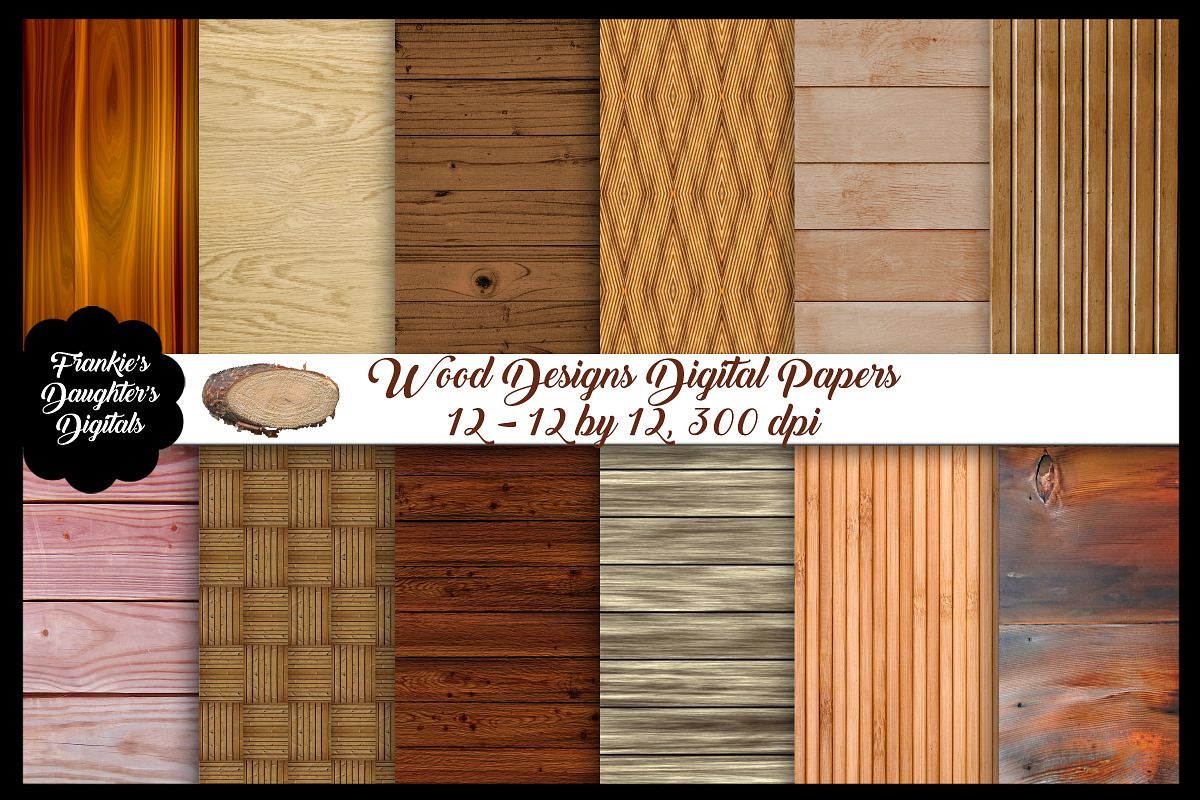Wood Designs Digital Papers in Textures - product preview 8