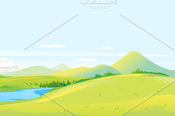 Large panorama of hills and slopes in Illustrations - product preview 2