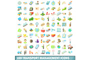 100 transport management icons set