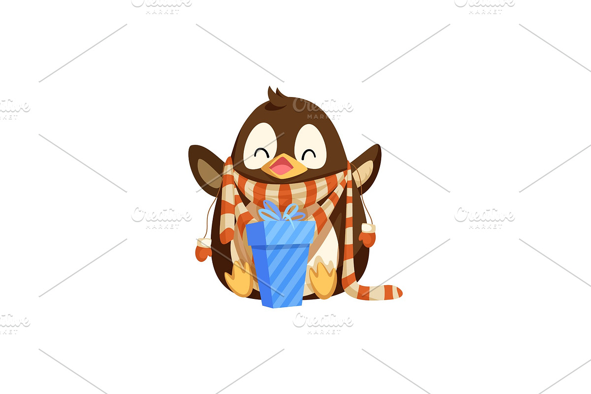 Penguin in Scarf with Mittens and in Illustrations - product preview 8