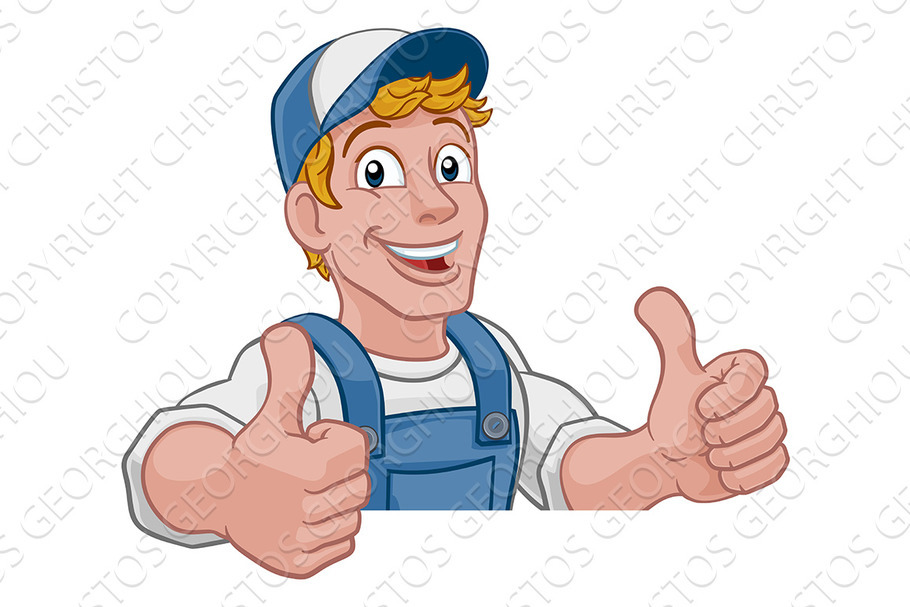 Handyman Cartoon Caretaker in Illustrations - product preview 8