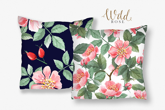 Watercolor Wild Rose in Illustrations - product preview 12