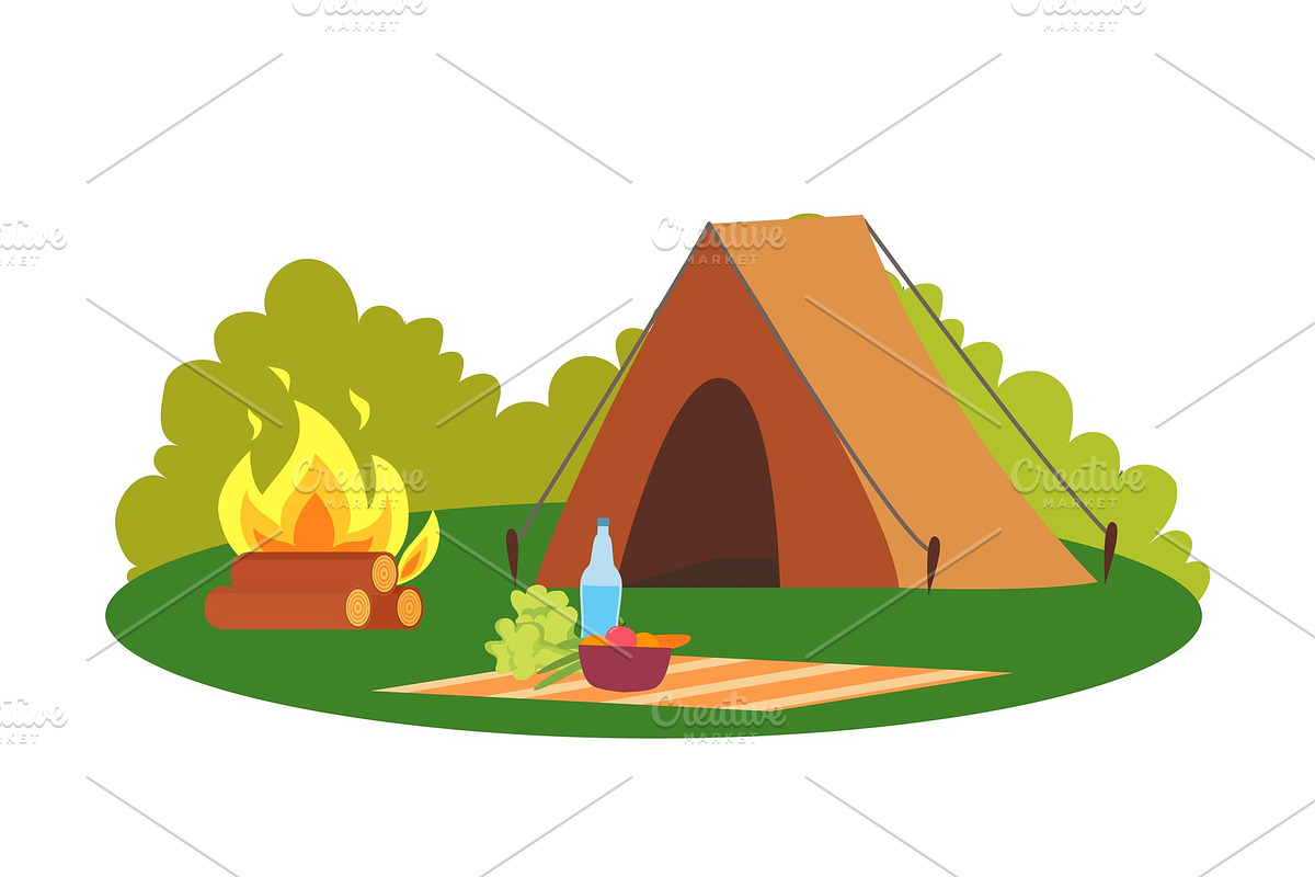 Camping Place Nature Environment in Illustrations - product preview 8