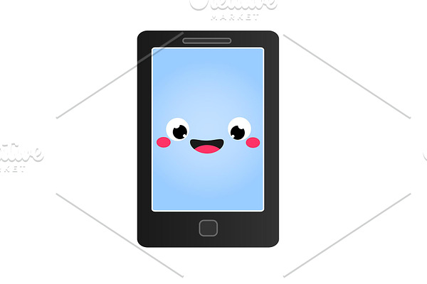 Cartoon smartphone icon