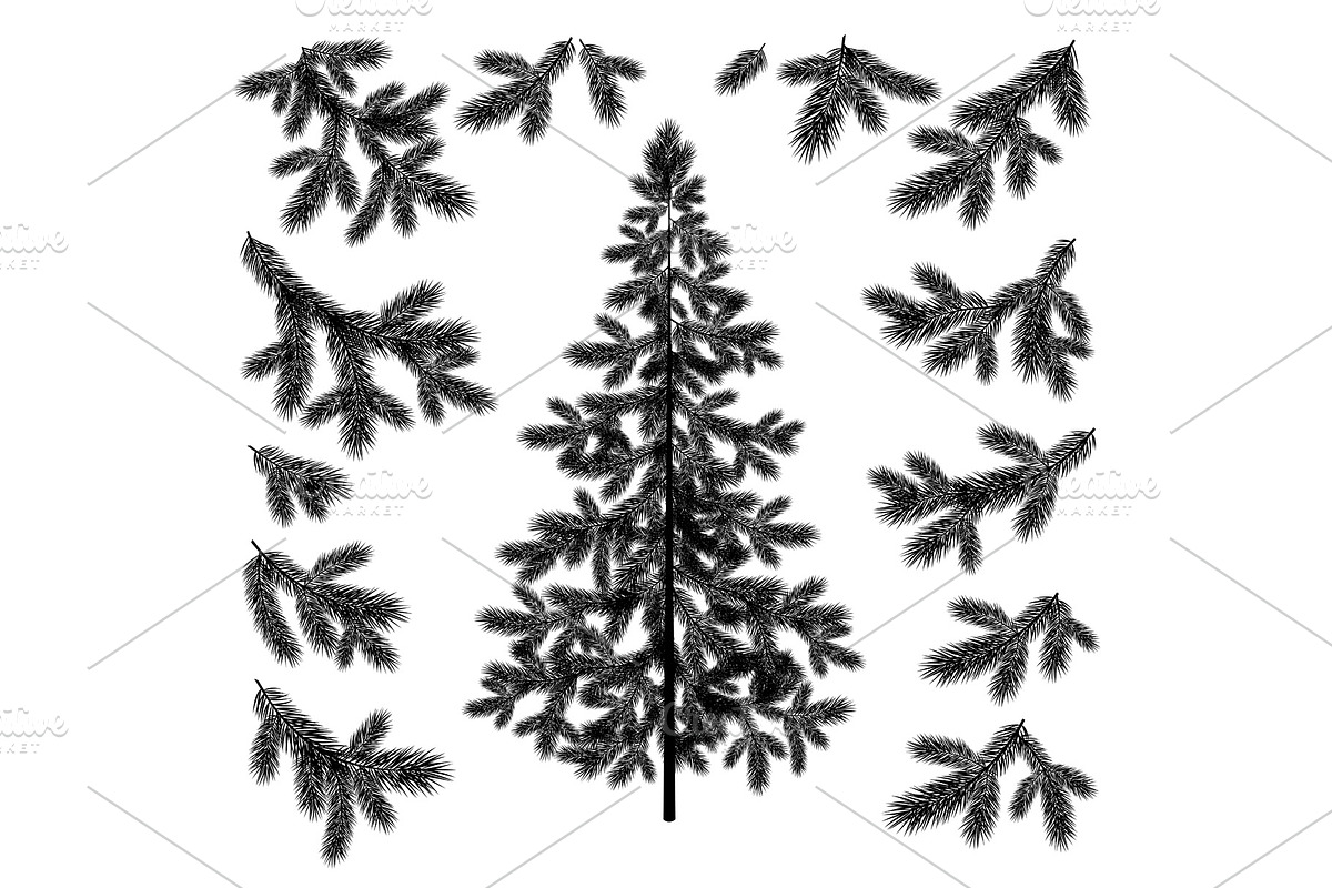 Christmas tree and branches in Objects - product preview 8