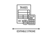 Tax accounting linear icon