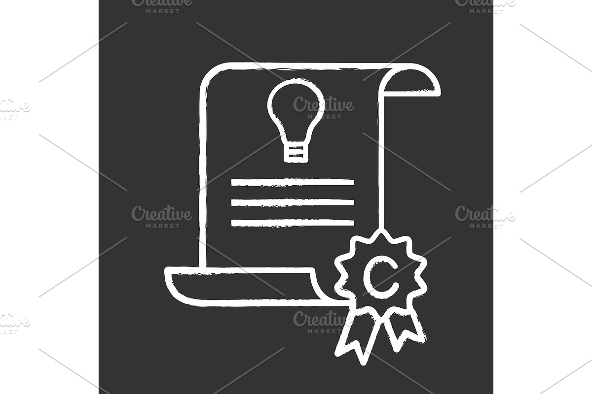 Intellectual property chalk icon in Icons - product preview 8
