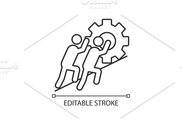 Teamwork linear icon
