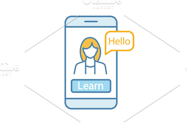 Foreign language learning app icon