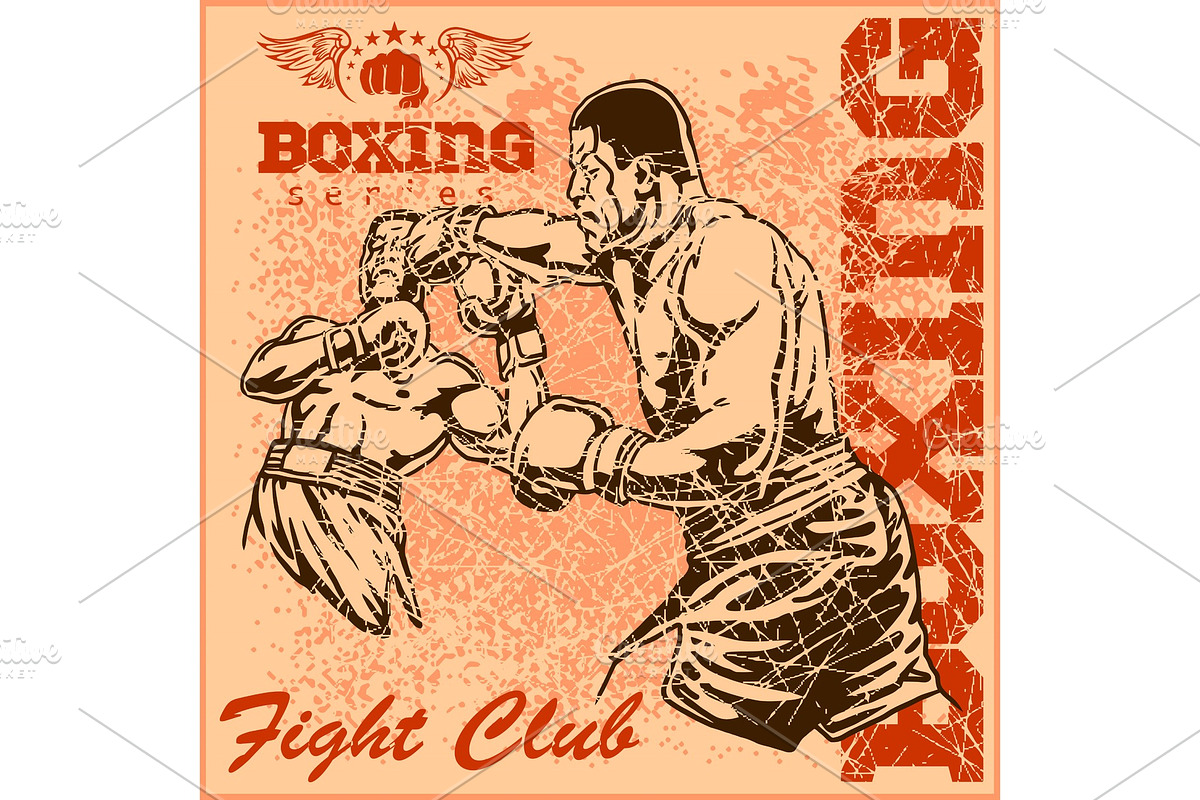 Vintage boxing poster in Illustrations - product preview 8