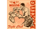Vintage boxing poster