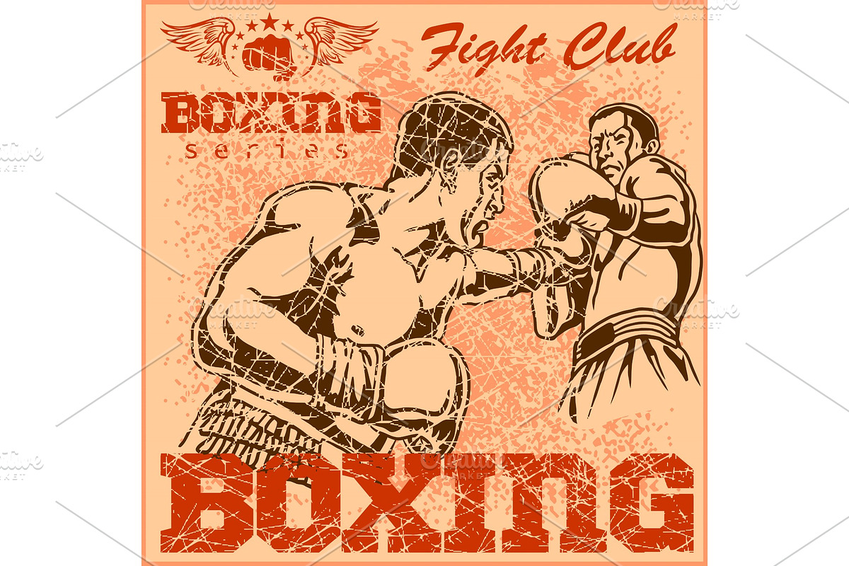 Vintage boxing poster in Illustrations - product preview 8