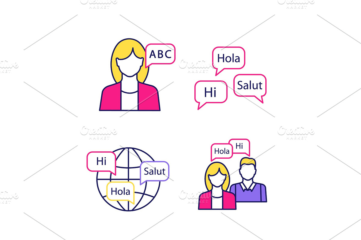 Foreign language learning icons in Icons - product preview 8