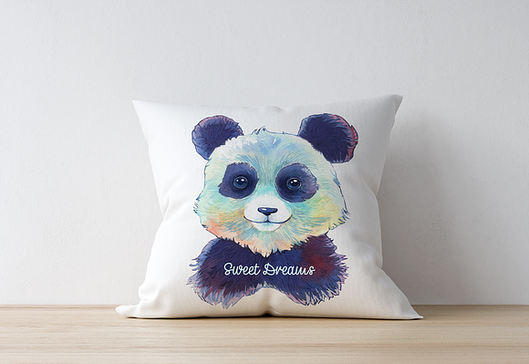 Sweet panda watercolor clipart in Illustrations - product preview 6