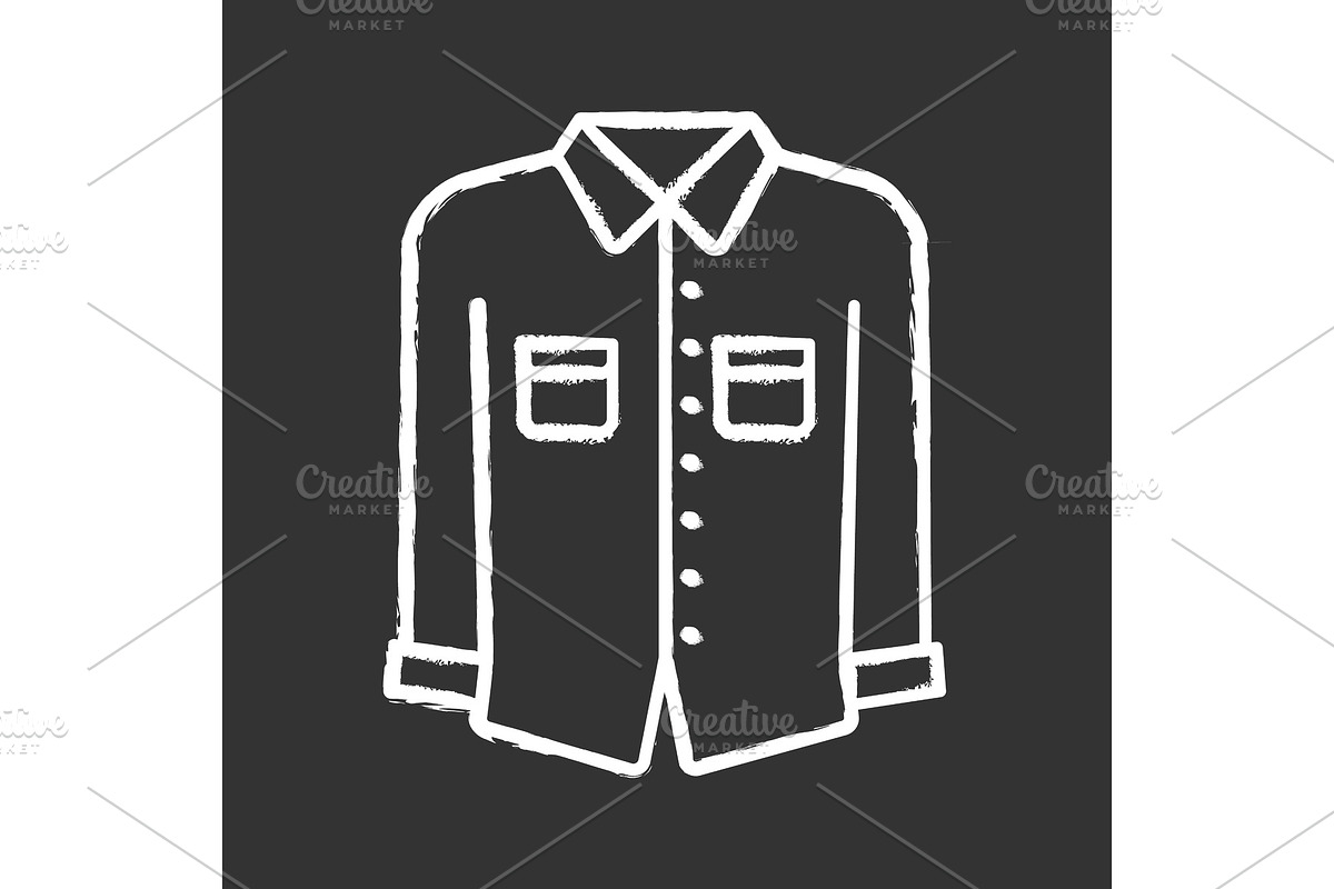 Formal shirt chalk icons in Icons - product preview 8