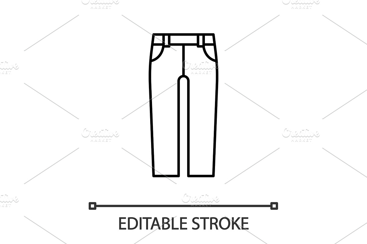 Jeans linear icon in Icons - product preview 8