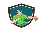 Handball Player Throwing Ball Crest