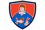 Vintage French Rugby Player Holding