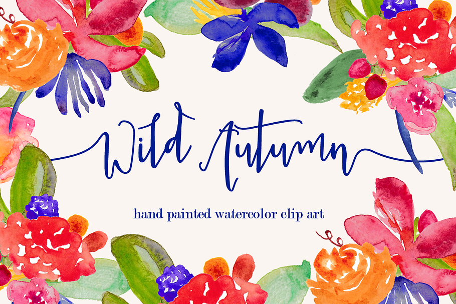 Wild Autumn Watercolor Clip Art