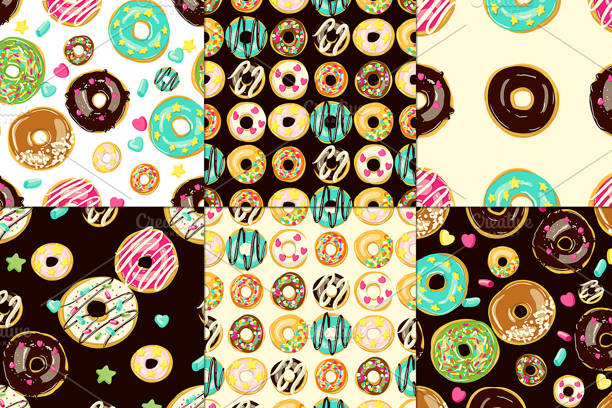 12 vector patterns with donuts in Patterns - product preview 8