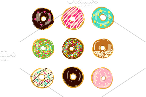 12 vector patterns with donuts in Patterns - product preview 2