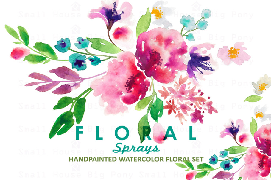 Floral Sprays-Watercolor Clip Art