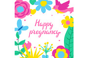 Happy pregnancy card. Baby shower