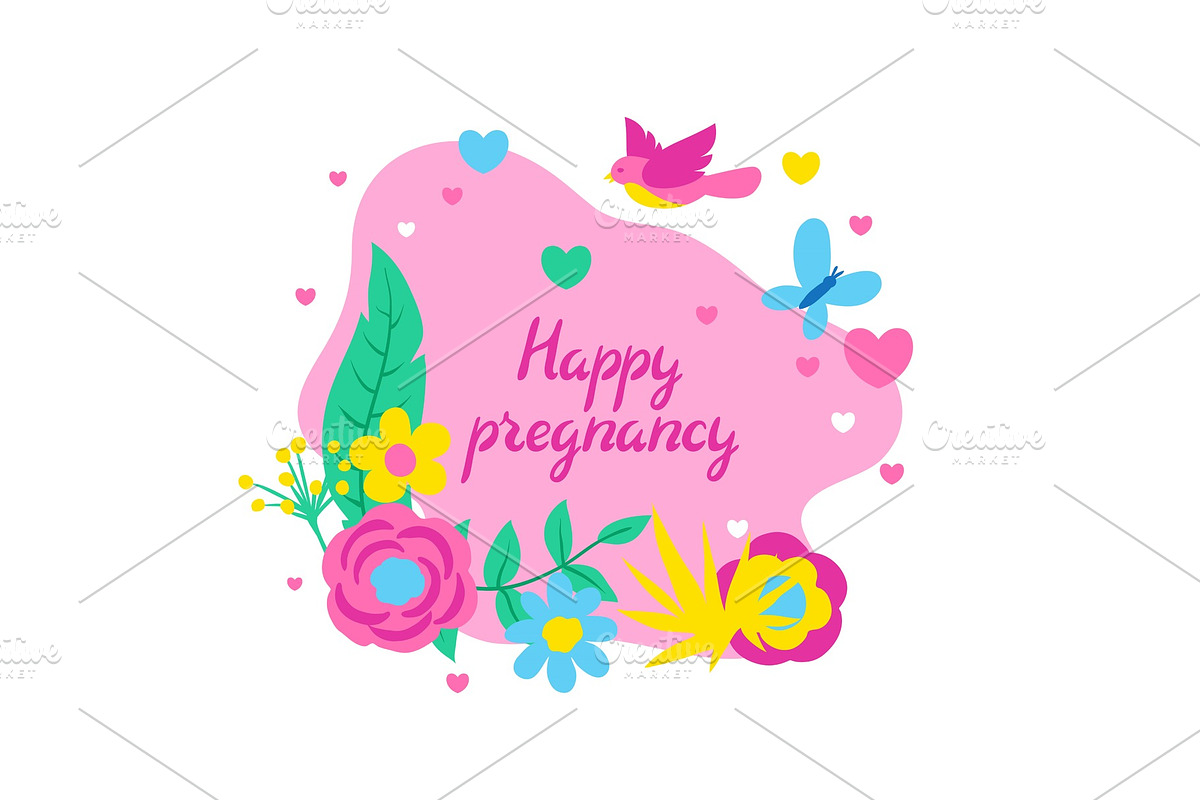 Happy pregnancy card. Baby shower in Illustrations - product preview 8