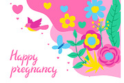 Happy pregnancy card. Baby shower