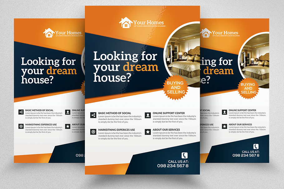 Luxury Houses Real Estate Flyers