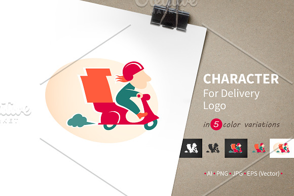 1.Vector Сharacter For Delivery Logo in Logo Templates - product preview 2