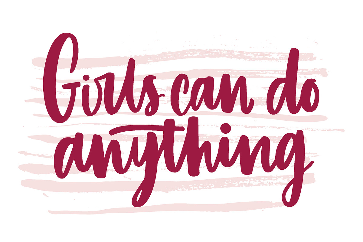 Girls can do anything inscription in Illustrations - product preview 8