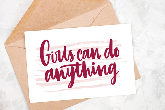 Girls can do anything inscription in Illustrations - product preview 1
