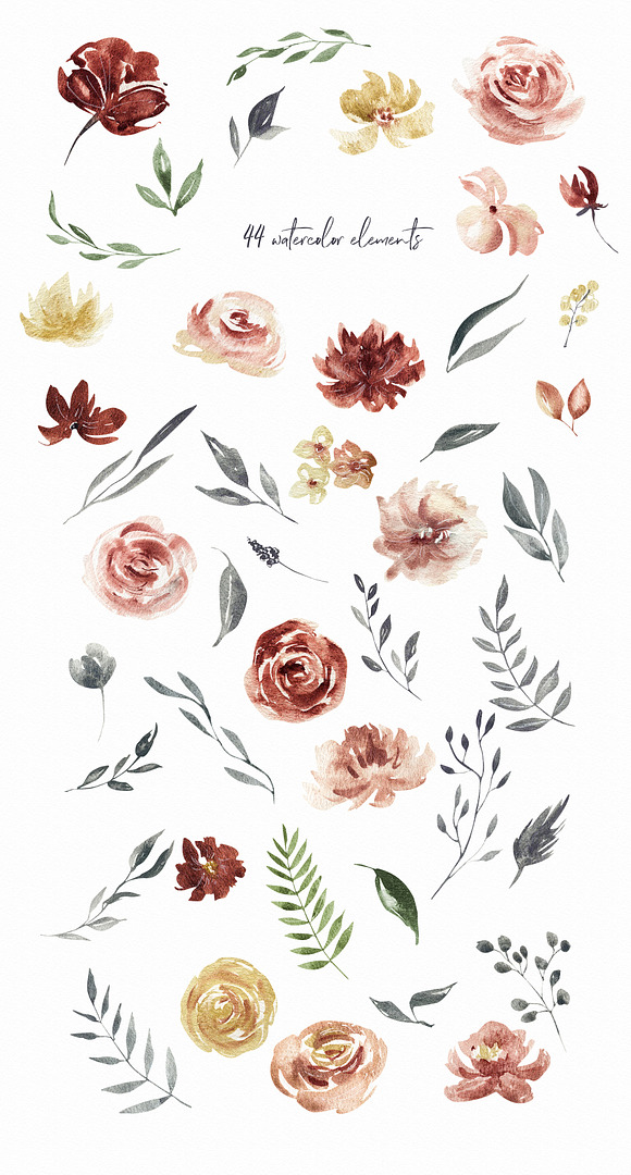 Burgundy Elegant Graphic Collection in Illustrations - product preview 7
