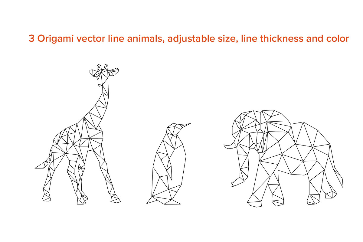 Origami animals vector line in Icons - product preview 8