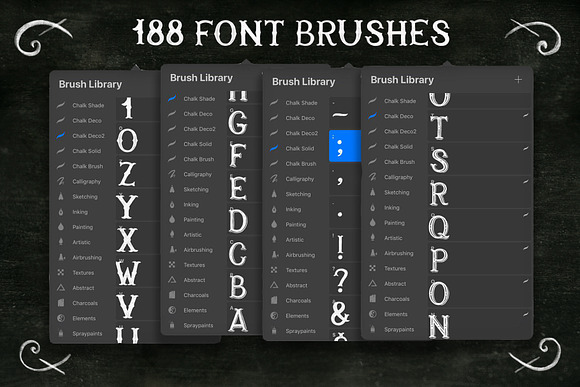 Procreate Chalk font brushes in Add-Ons - product preview 3