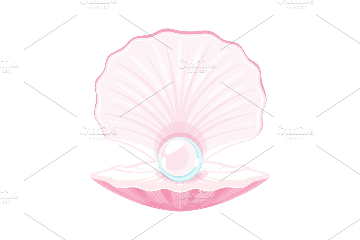 Vector seashell with pearl in Illustrations - product preview 8