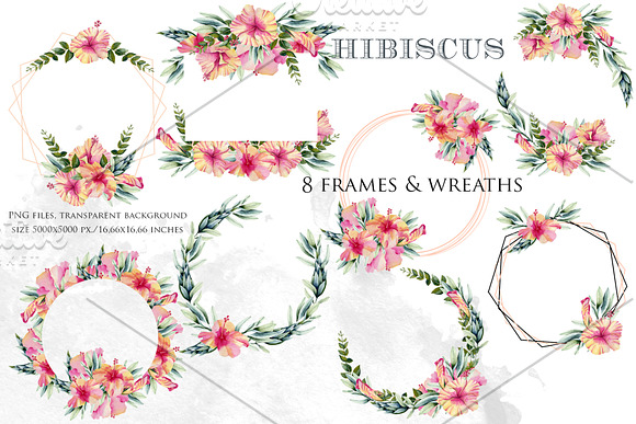 Royal flowers. Watercolor clip art. in Illustrations - product preview 5