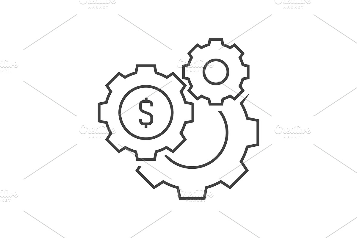 Gears with dollar sign in Icons - product preview 8