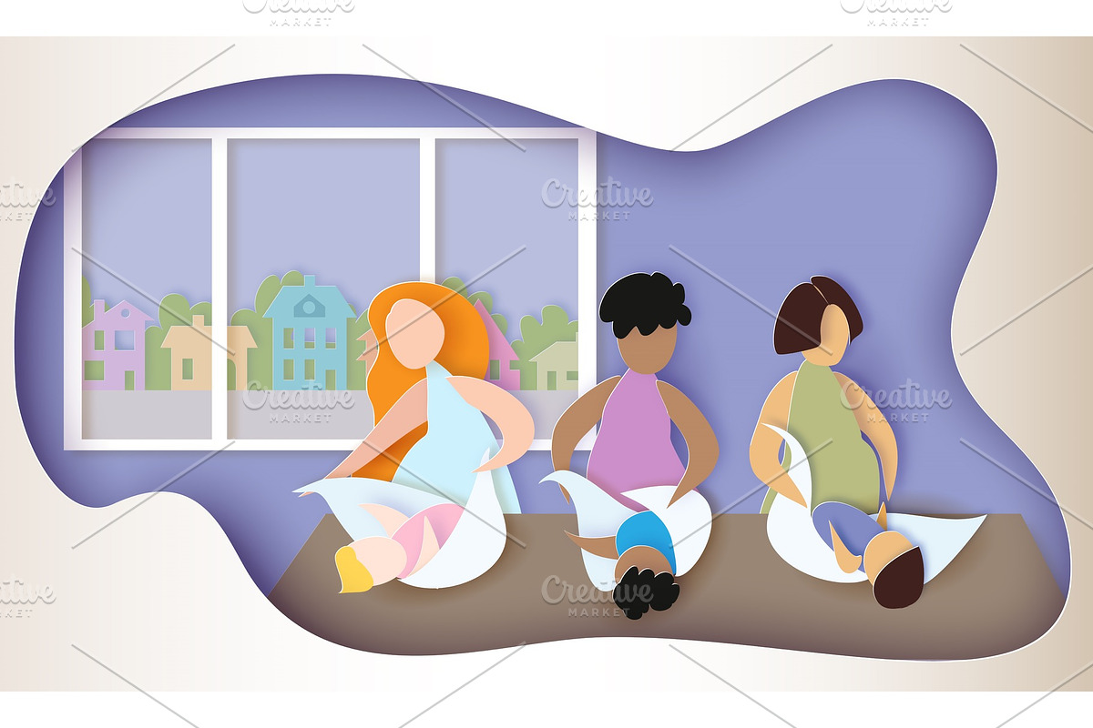 Pregnant women in a class in Illustrations - product preview 8